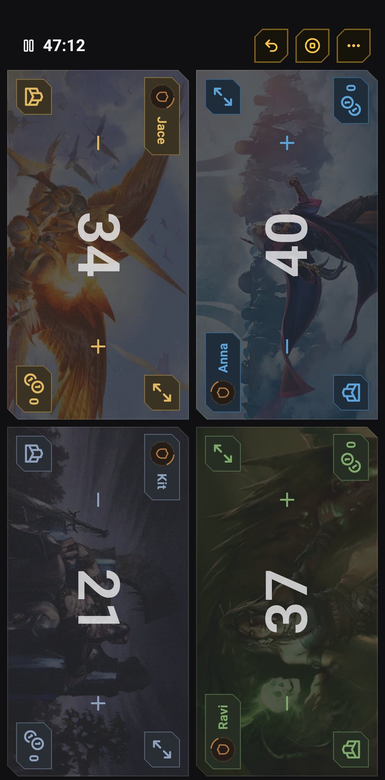 A four-player Commander game